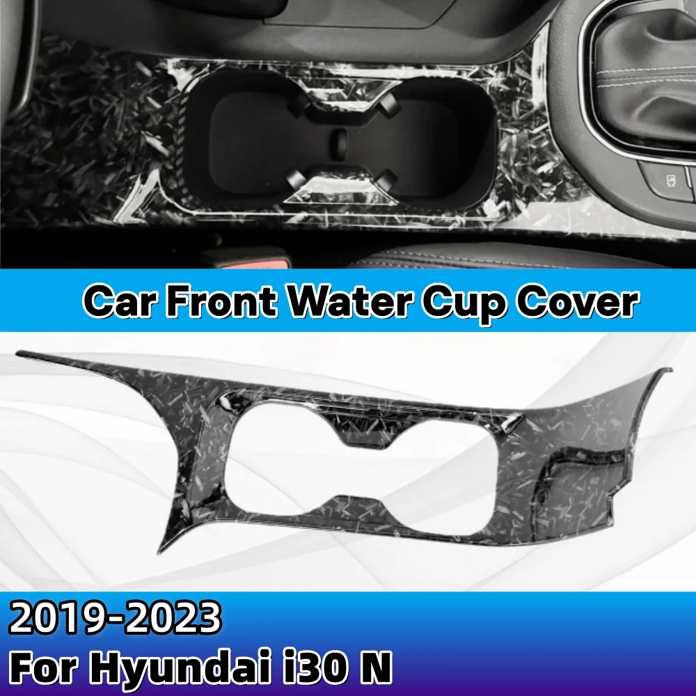 

For Hyundai i30 N 2019-2023 Forged Black Style Central Center Front Water Cup Holder Cover Trim Cars Accessory ABS Plastic
