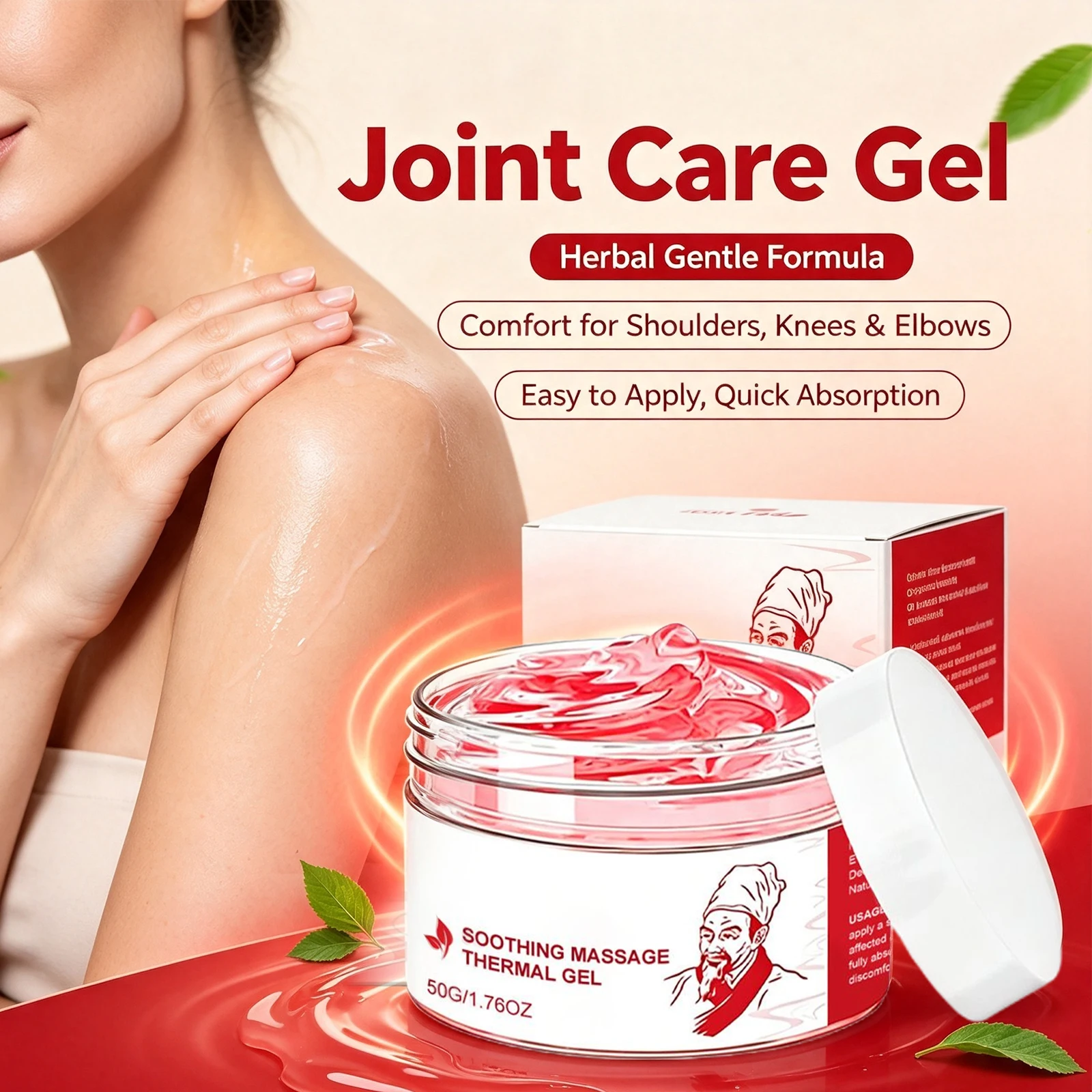 Herbal Warming Massage Gel for Joint Care Relieve Stiff Neck Waist Knee Discomfort,Sports Stiff Muscle Recovery Massage Cream