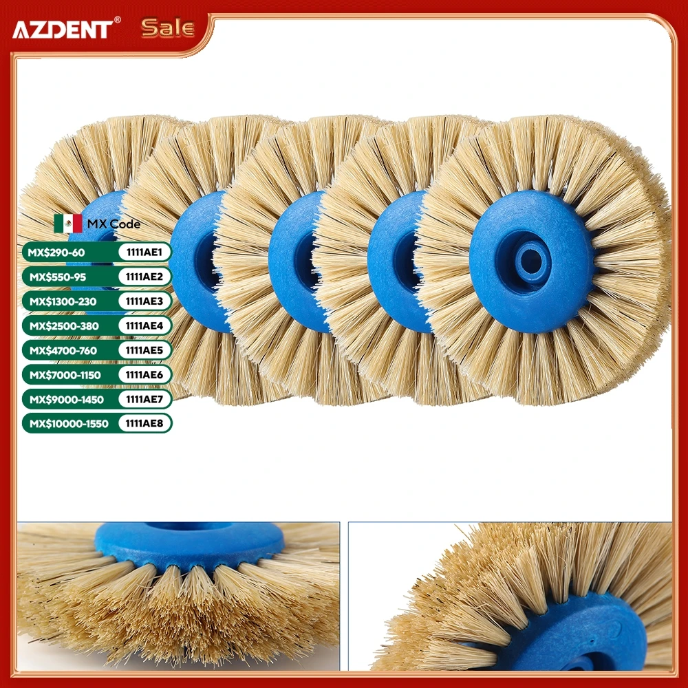 

5 шт./упак. AZDENT, щетка для полировки стоматологической лаборатории, диаметр 80 мм, 4 ряда, белая щетина для полировки гипсовых форм, стоматологические инструменты