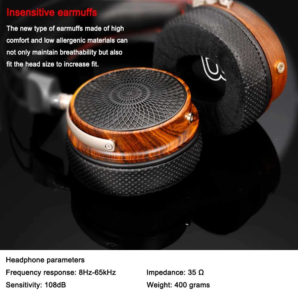 

Kun-005 Wooden headphones чехол 50mm Unit чехол Huali Wood High end headphones