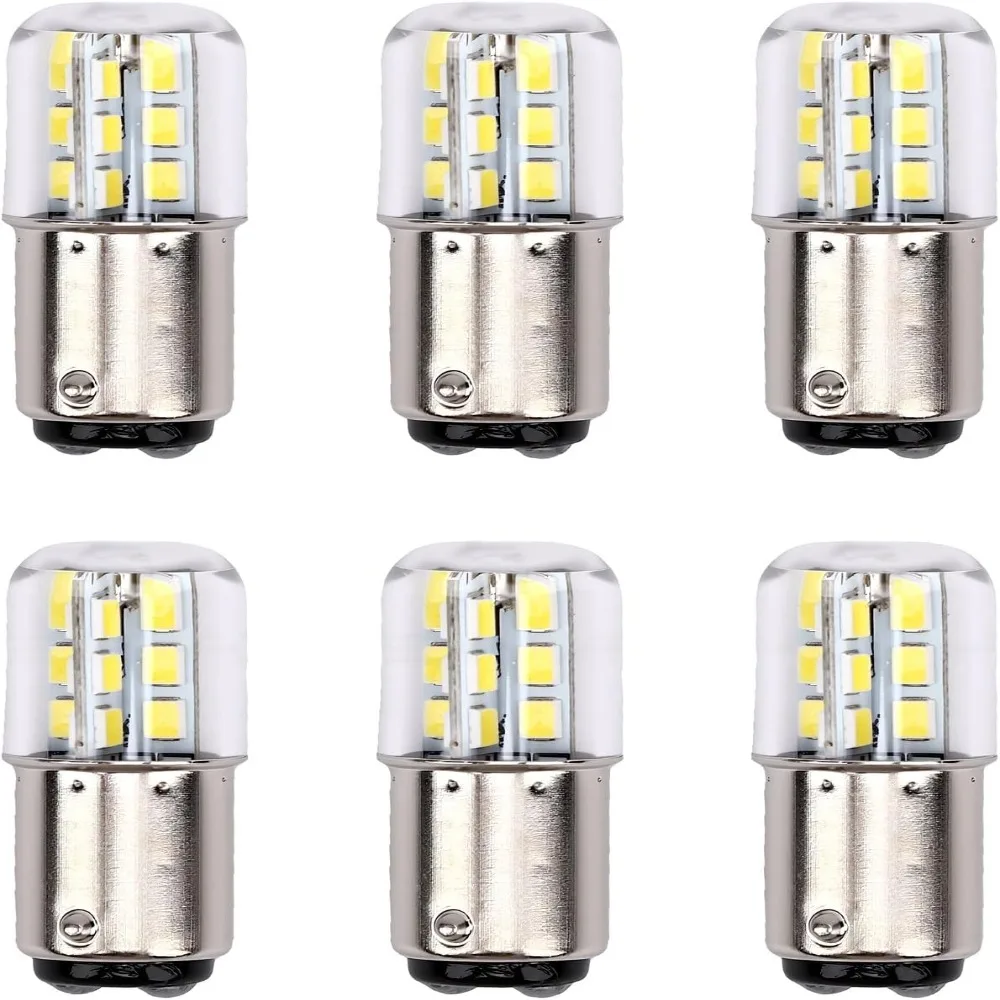 6pcs Light Bulbs White Light BA15D LED Bulb 3W Silver White Bulb Copper Double Contact Bulb For Indoor Use