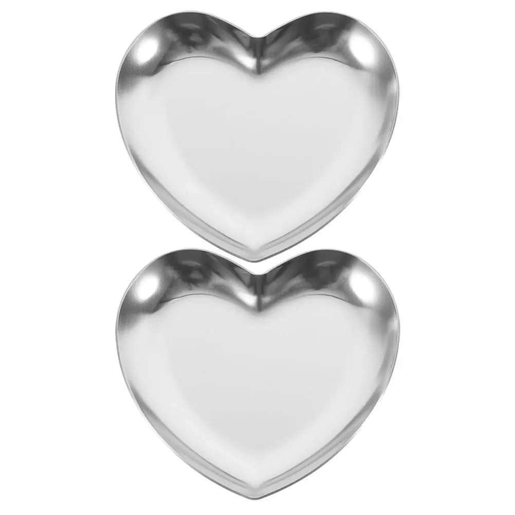 

Heart Shaped Jewelry ganizer Large Capacity Stainless Steel Ceramic Tray White Protective Anti Slip Scratch Resistant Metal