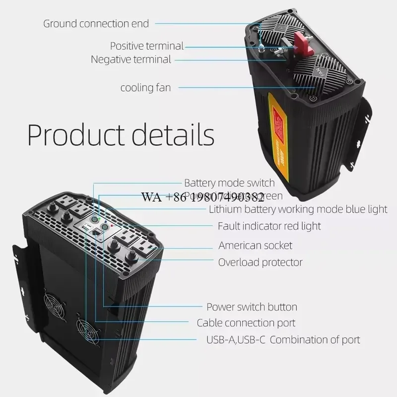 wmwmnu for Safe Drive 6000W Car Power Inverter with Built-in Smart Fuse and Short-Circuit Protection for Peace of Mind
