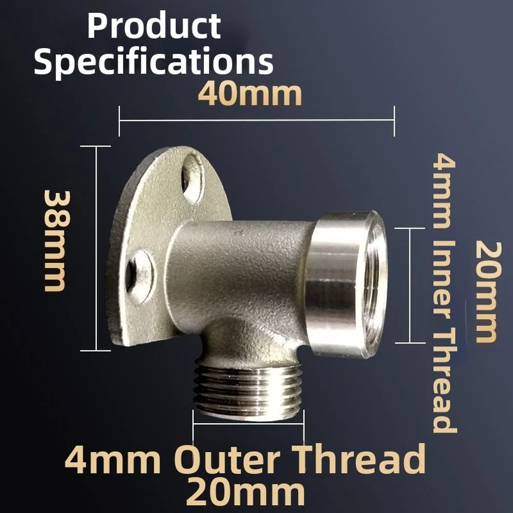 304 Stainless Steel Wall Mount Faucet Bracket 4 Inch Convertible Base For Taps And Valves Use In Laundry Or Utility Areas