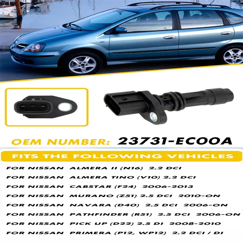 

Автомобильный датчик положения коленчатого вала CPS для Nissan ALMERA Navara Pathfinder X-TRAIL 2,2 2,5 л YD25 DCi D40 23731-EC00A 949979-033