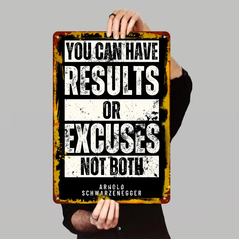 Inspirational Metal Wall Art Arnold Schwarzenegger Quote Decor for Gym Studio Study Office Wall Hanging