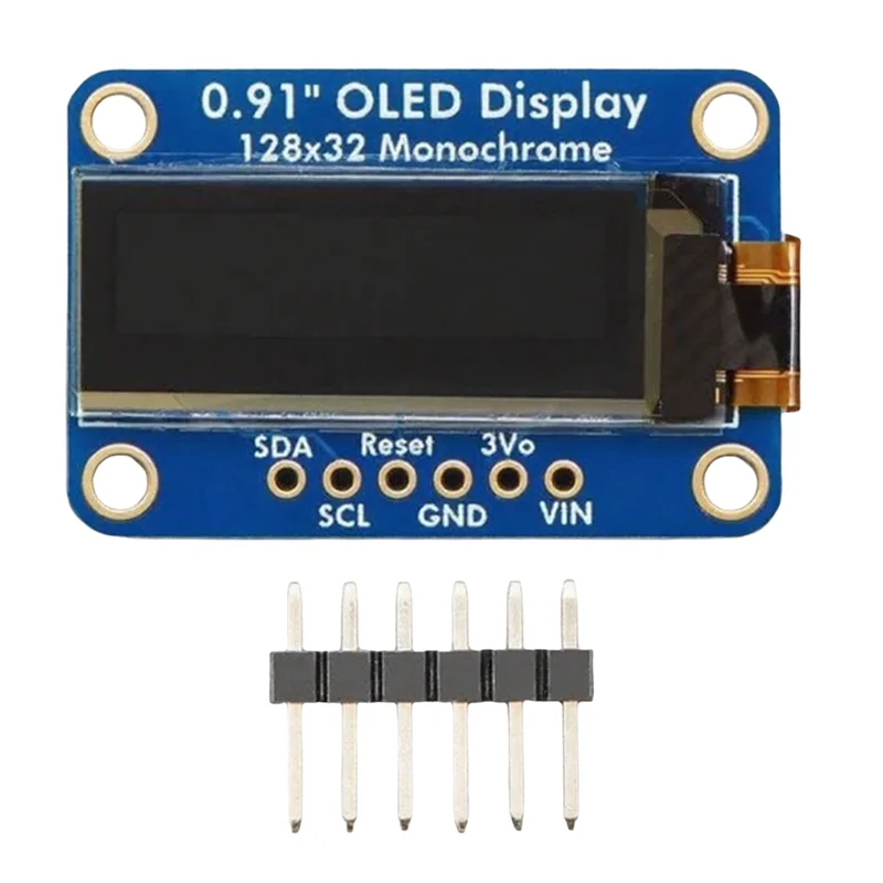 

ELECT-Monochrome OLED Display Module 0.91 Inch 128X32 I2C-STEMMA QT/QWIIC LCD Screen DIY Module
