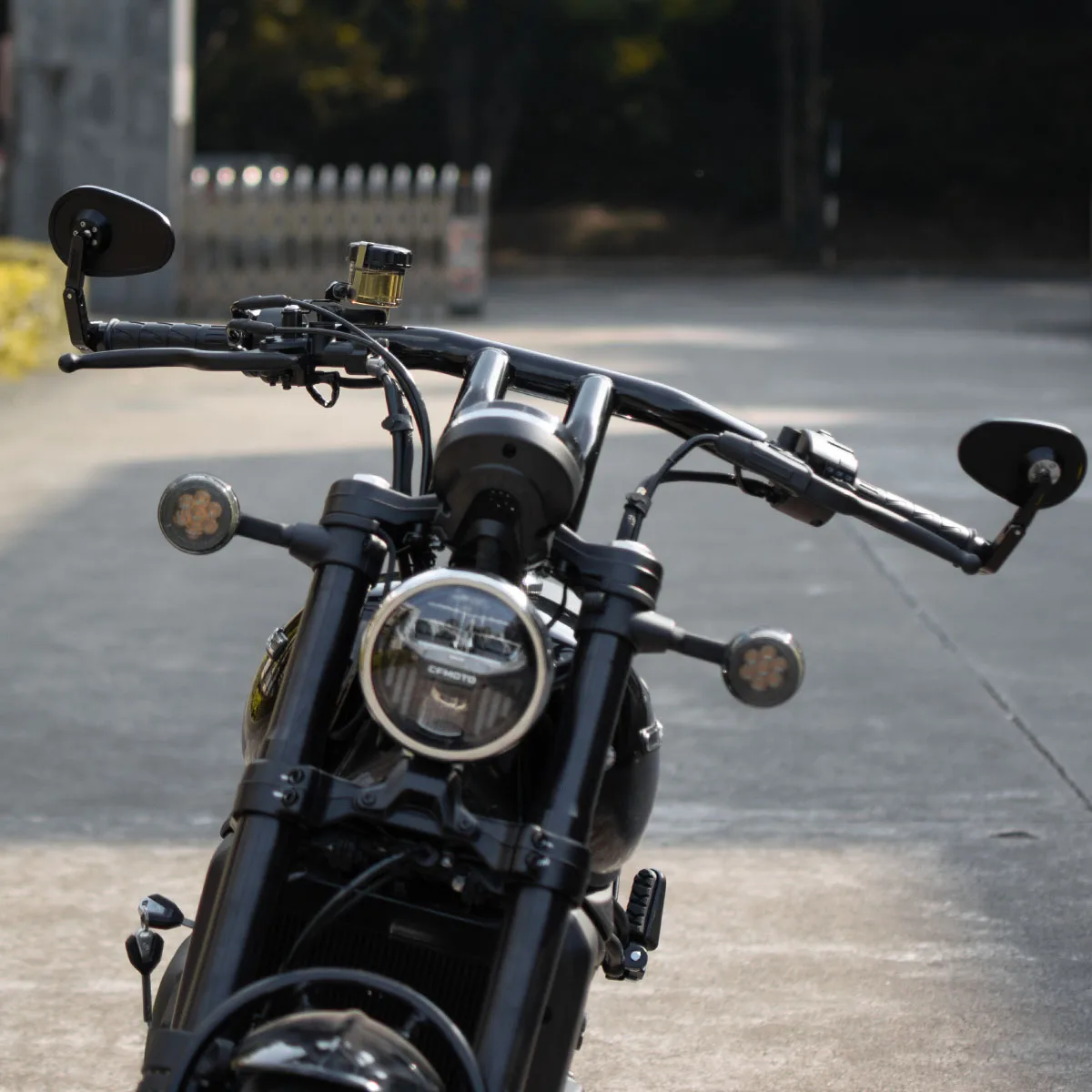 790MM 38MM Vintage Motorcycle Lower Handle Bar Carbon Steel Flat Low Handle Bar Tracker Scrambler For CFLMOTO CLC450