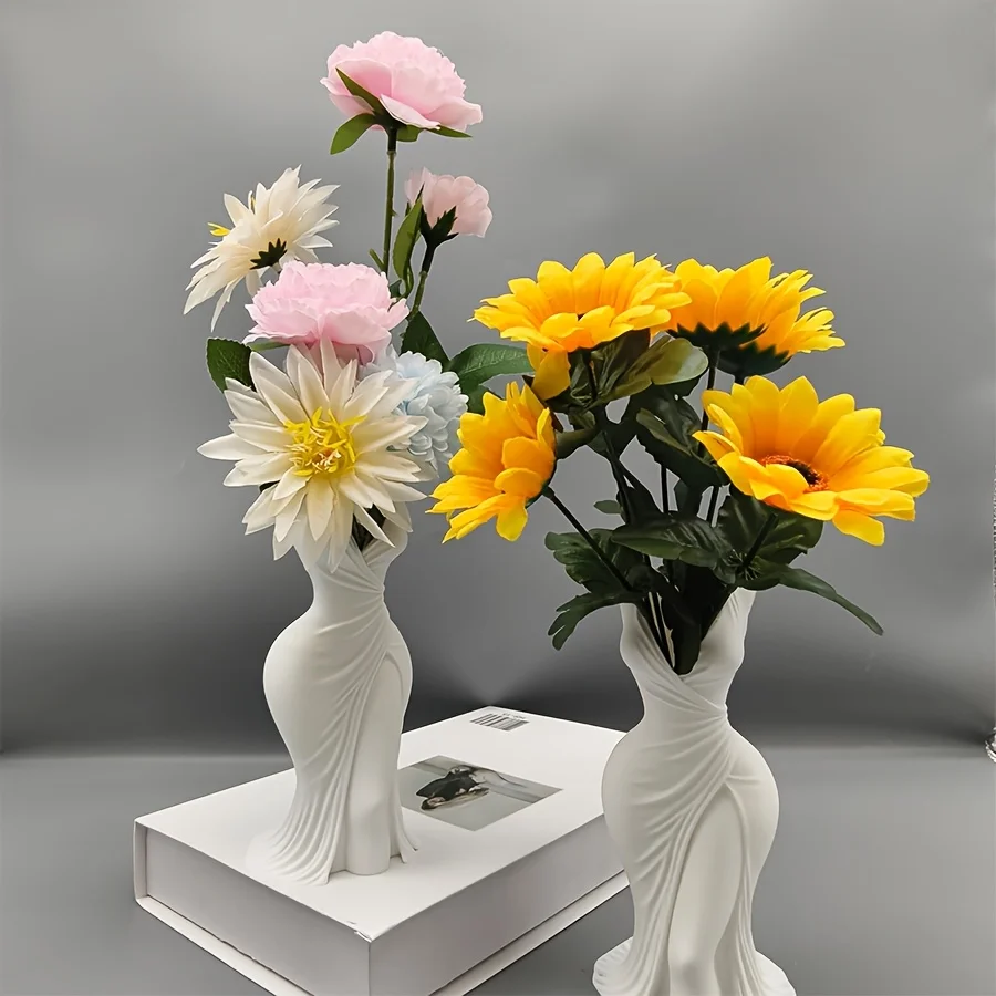 3D Printed Flowing Dress Vase Pen Holder Sculpture Ornament Vase  Office Organizer Pencil Holder Home Storage Decoration