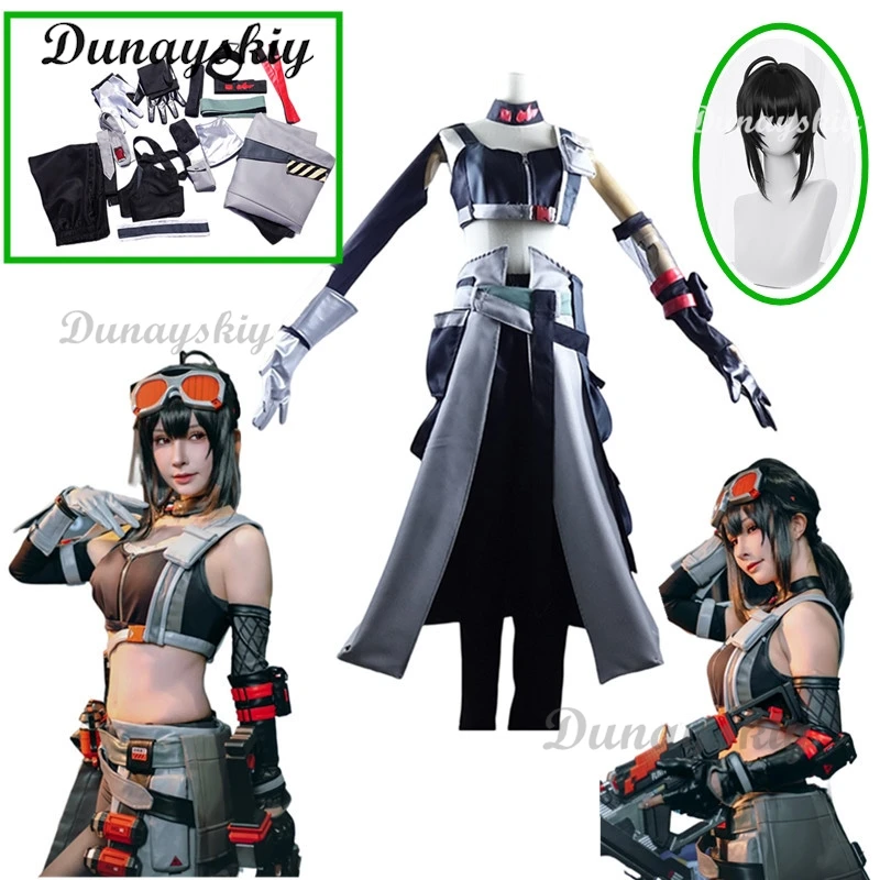 Jogo Zenless Zone Grace Cosplay Costume para Homens e Mulheres, Peruca Sexy, Moda Uniformes de Batalha, Halloween Carnival Party Outfit