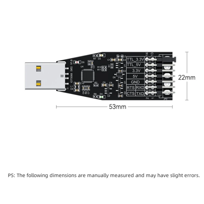 USB to TTL Module Industrial Grade USB to Serial Port Download Cable Hot Sale in Stock