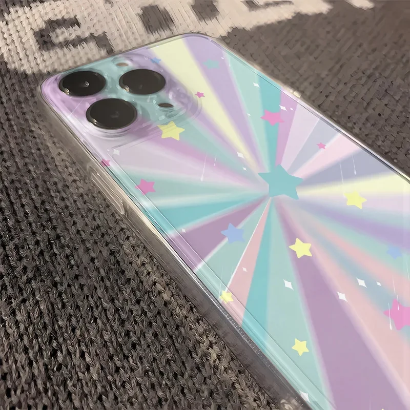Colorful light pattern Phone Case for iPhone 16 15 14 13 12 11 Pro Max X Xs Max XR 12 Mini Soft Clear Cover Transparent Fundas