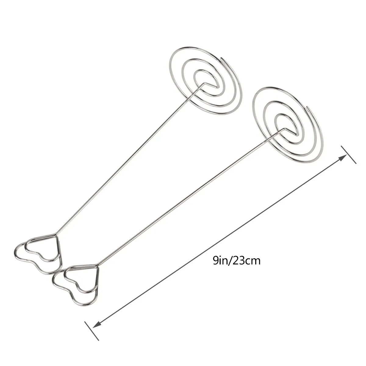 12Pcs Heart Style Table Number Holders Iron Nickel Plated Heavy Duty Name Card Holders for Wedding Favors Anniversary Party