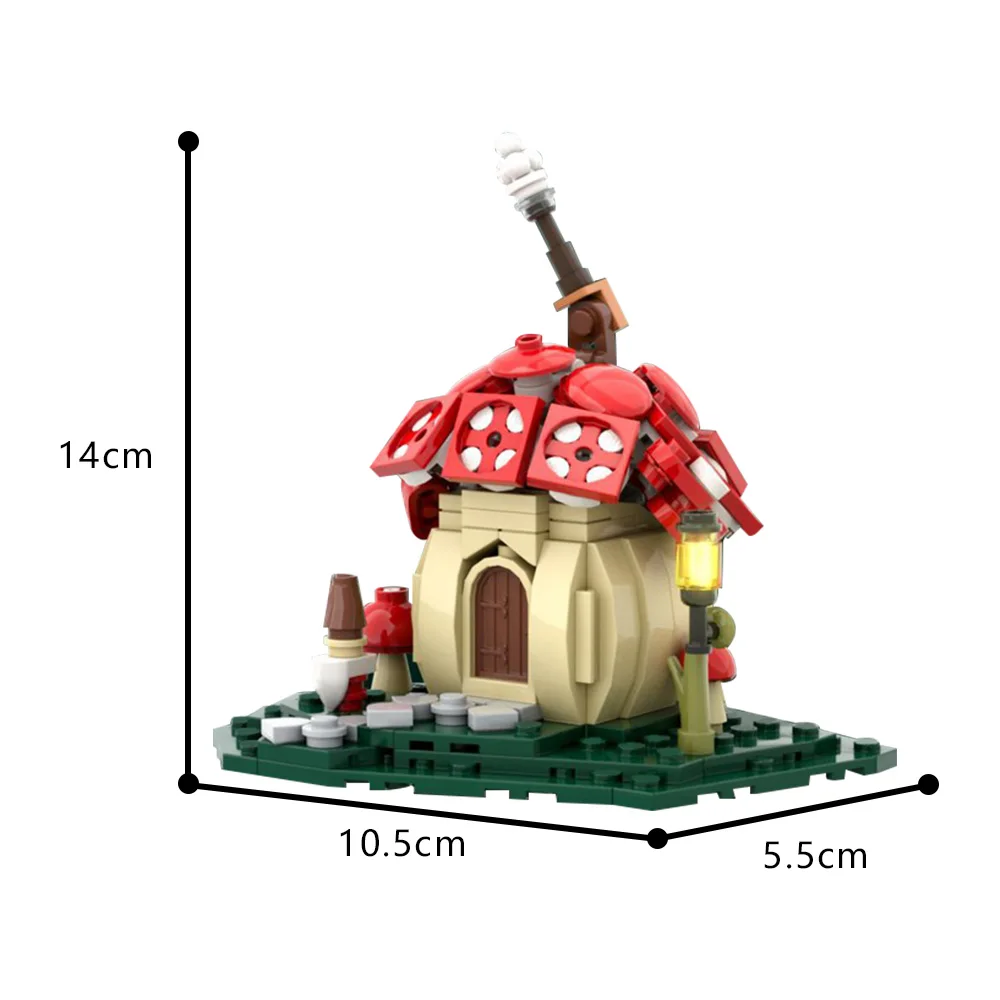 Gobricks MOC Mushroom Cottage Bricks Model Magic Fairy Tale Gnome Mushroom Cottage Building Blocks Educational Toys Gift