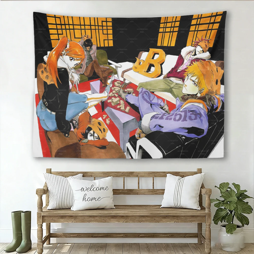 Bleach Anime Wandteppich Ichigo K-Kurosaki Wandbehang Ästhetische Schlafzimmer-Wohnheim-Manga-Dekoration – Detail 11