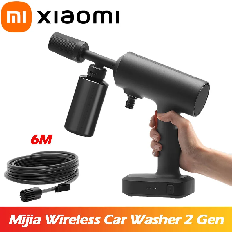 

Xiaomi Mijia Wireless Car Washer 2 Gen 160L/h Large Water Volum 6m PVC Water pipe 3 gear High Pressure Hold Wireless Cleaning