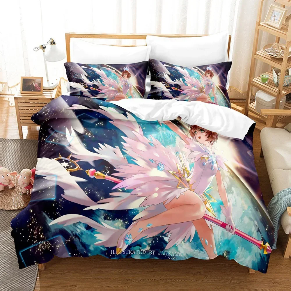 

3D Print Cardcaptor Sakura Comfortable Duvet Quilt Cover Pillowcase Bedding Set Children Bedroom Decoration Home Textile