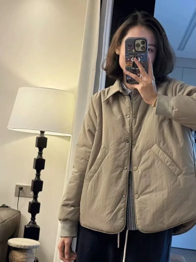 

Faionable Anti-Aging Single-Button Collar Cotton Jaet Women's Winter New Sle Casual Versatile Slimming Warm Cotton Coat