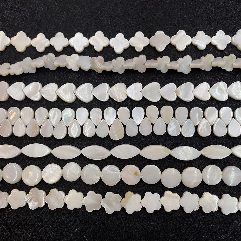 Natural Freshwater Shell Heart-shaped Mother-of-pearl Shells Loose Beads Jewelry Making DIY Necklace Bracelet Earrings Accessory