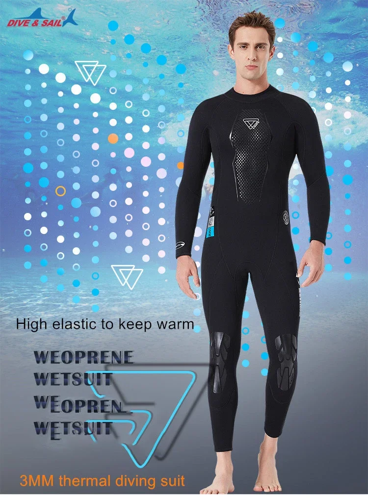 

Men 3MM neoprene diving wetsuit Male High Elastic Surfing Spearfishing WetSuits One Piece Full Body Diving Suit Jumpsuit