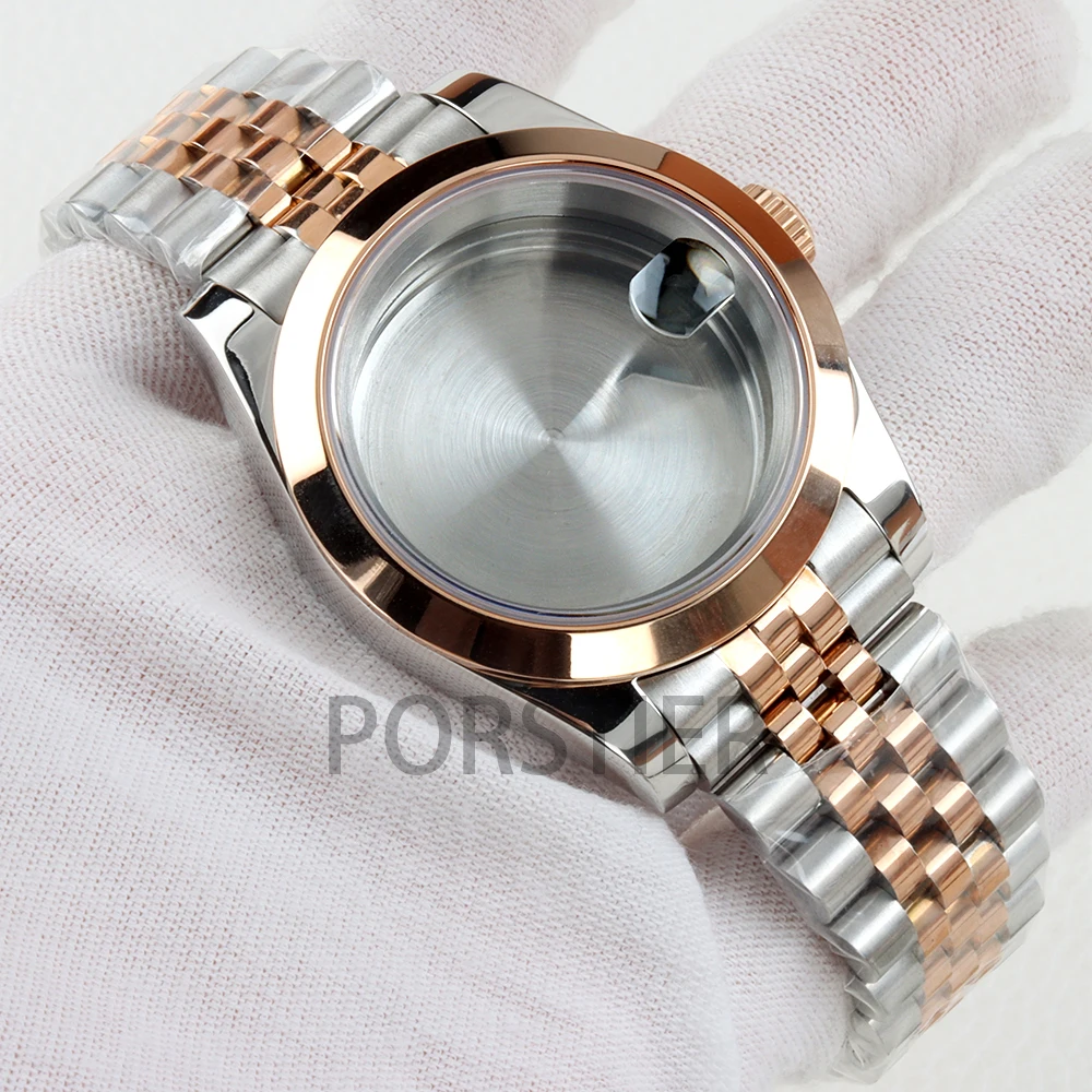 

36mm/39mm NH35 Case Solid 316L Stainless Steel Jubilee Bracelet for NH35 NH36 Sapphire Glass Movement 28.5mm Dial Datejust Case