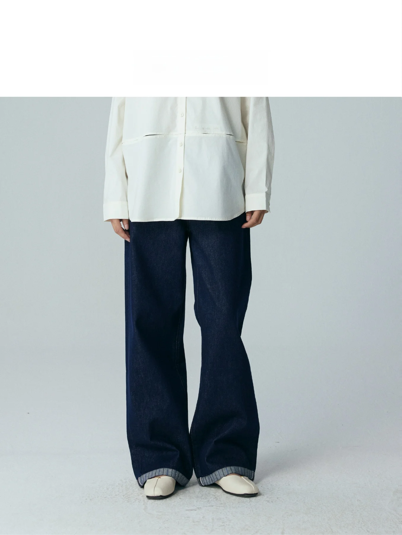 

LIYIHAN Spring 2026 Commute Pure Cotton Denim Nine-Piece Women's Workwear Pants Natural Waist Straight Leg Medium Stretch