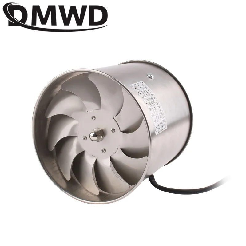 45W 6 Inch Stainless Steel Exhaust Fan Booster 6\'\' Toilet Kitchen Hanging Wall Window Duct Fan Air Ventilator Extractor Blower