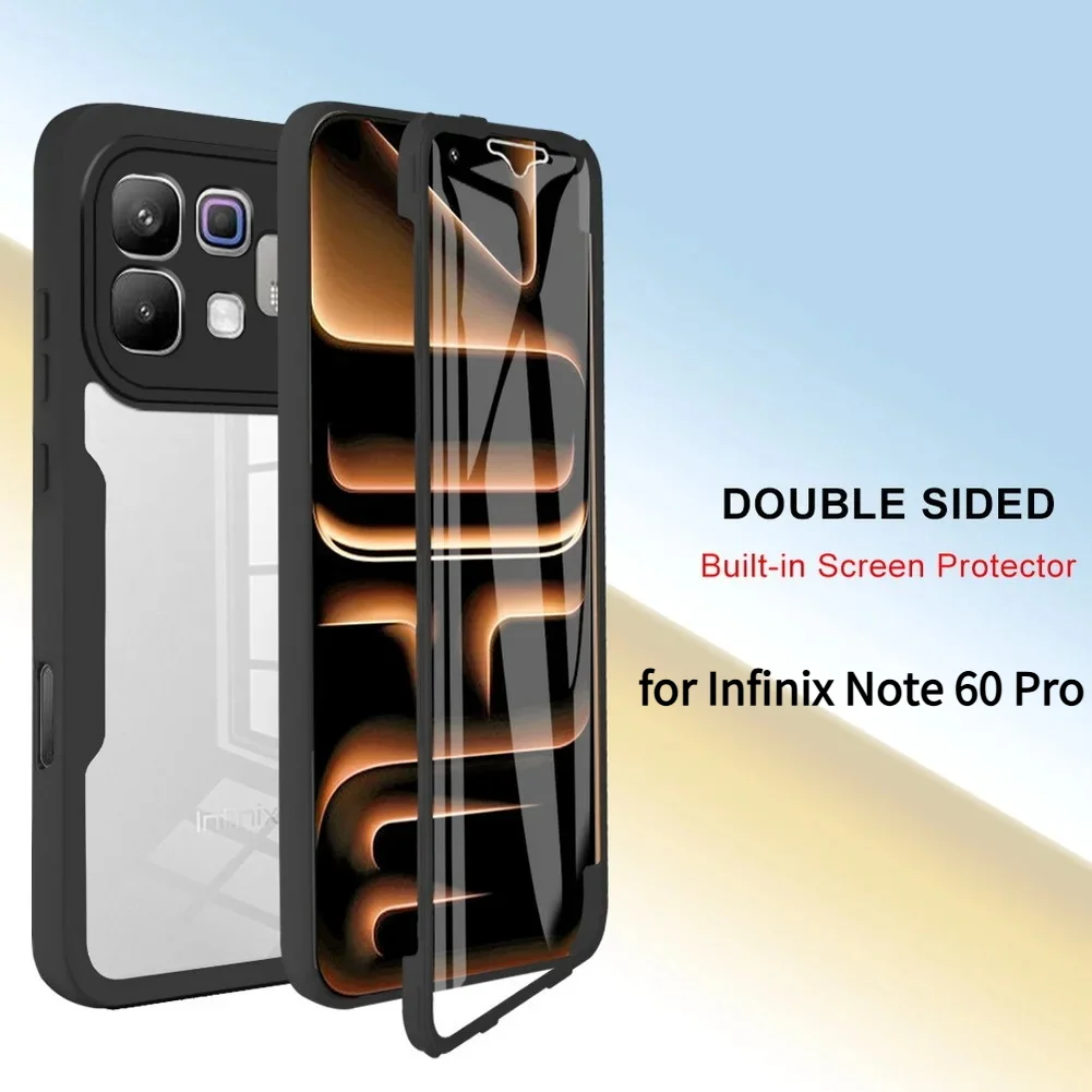 Luxury Transparent 360° Full-body Phone case For Infinix Note 60 Pro Note Edge Hot 60 Pro Plus 60i Shockproof Protect Hard Cover
