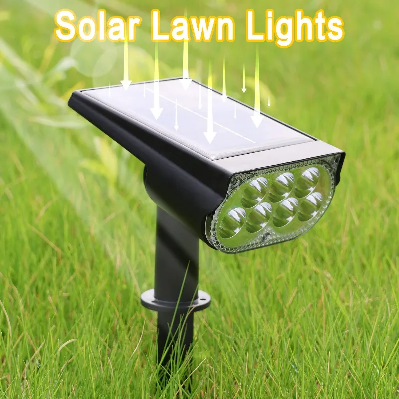 

Лампа на солнечной энергии 2/7LED Регулируемый солнечный прожектор в земле IP65 Водонепроницаемый ландшафтный настенный светильник Наружное освещение