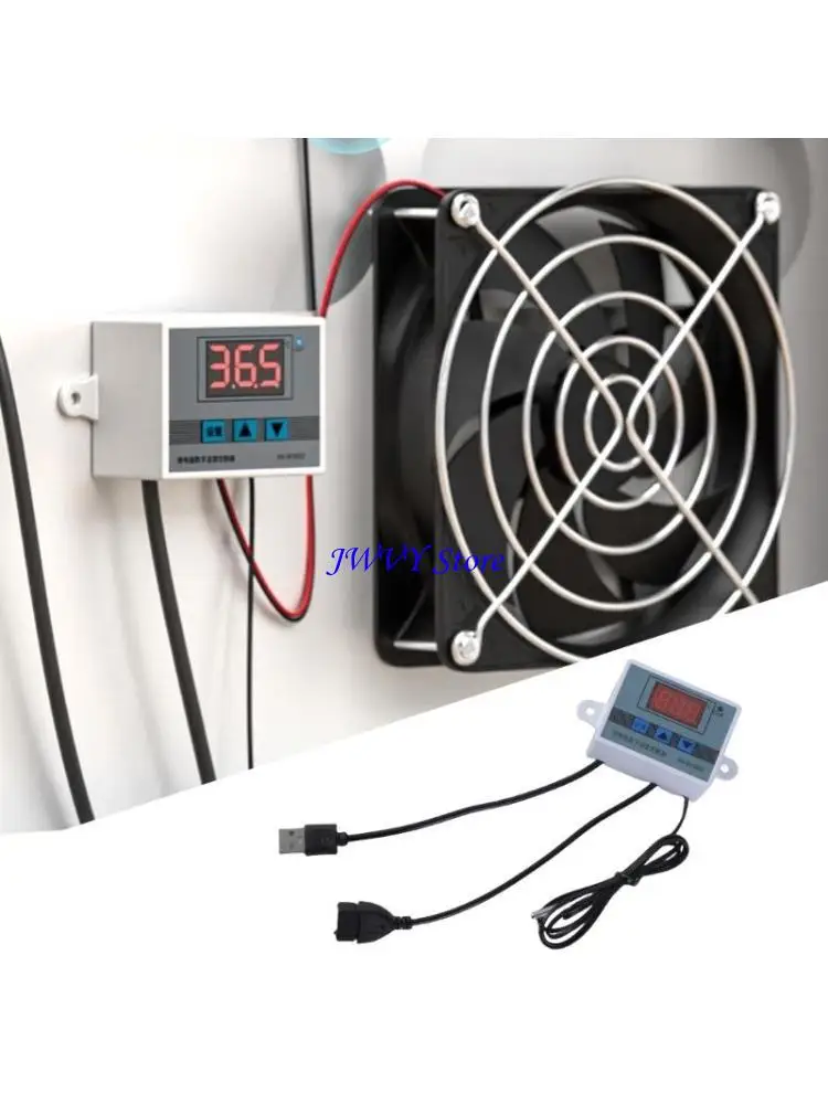 573A USB Power Cable Cord Digital Temperature Control Support 50W for Cooling Fan