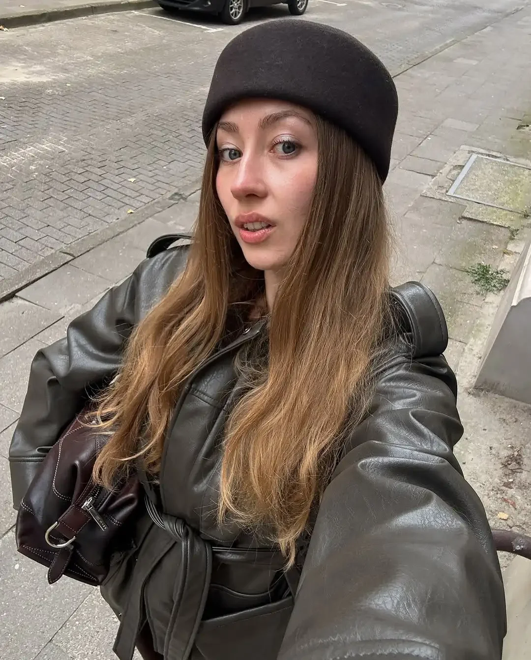 Giacca da donna in pelle con lacci retrò tinta unita Giacca casual con risvolto a maniche lunghe Tasca Giacche larghe Lady Capispalla da strada per pendolari quotidiani