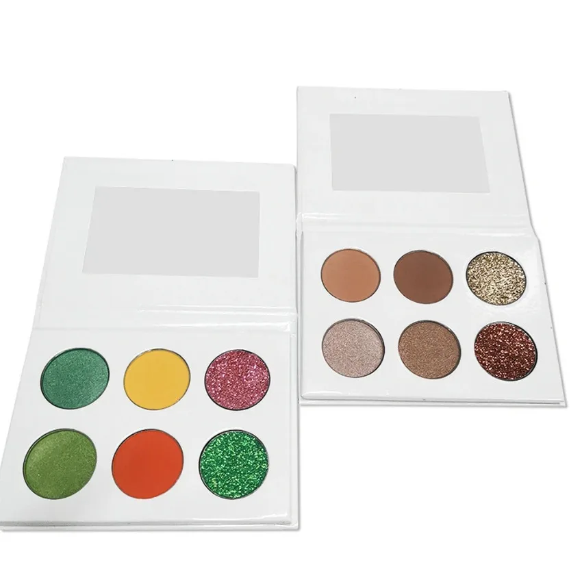 6 Colors Shimmer Eye Shadow Palette Waterproof Nude Eye Pigment Matte Shine Eye Makeup Powder Private Label Custom Bulk