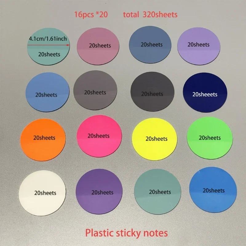 8/16Pads Clear Note Paper Writable Index Tabs Round Note Paper Self Adhesive Note Paper for Annotating Noting