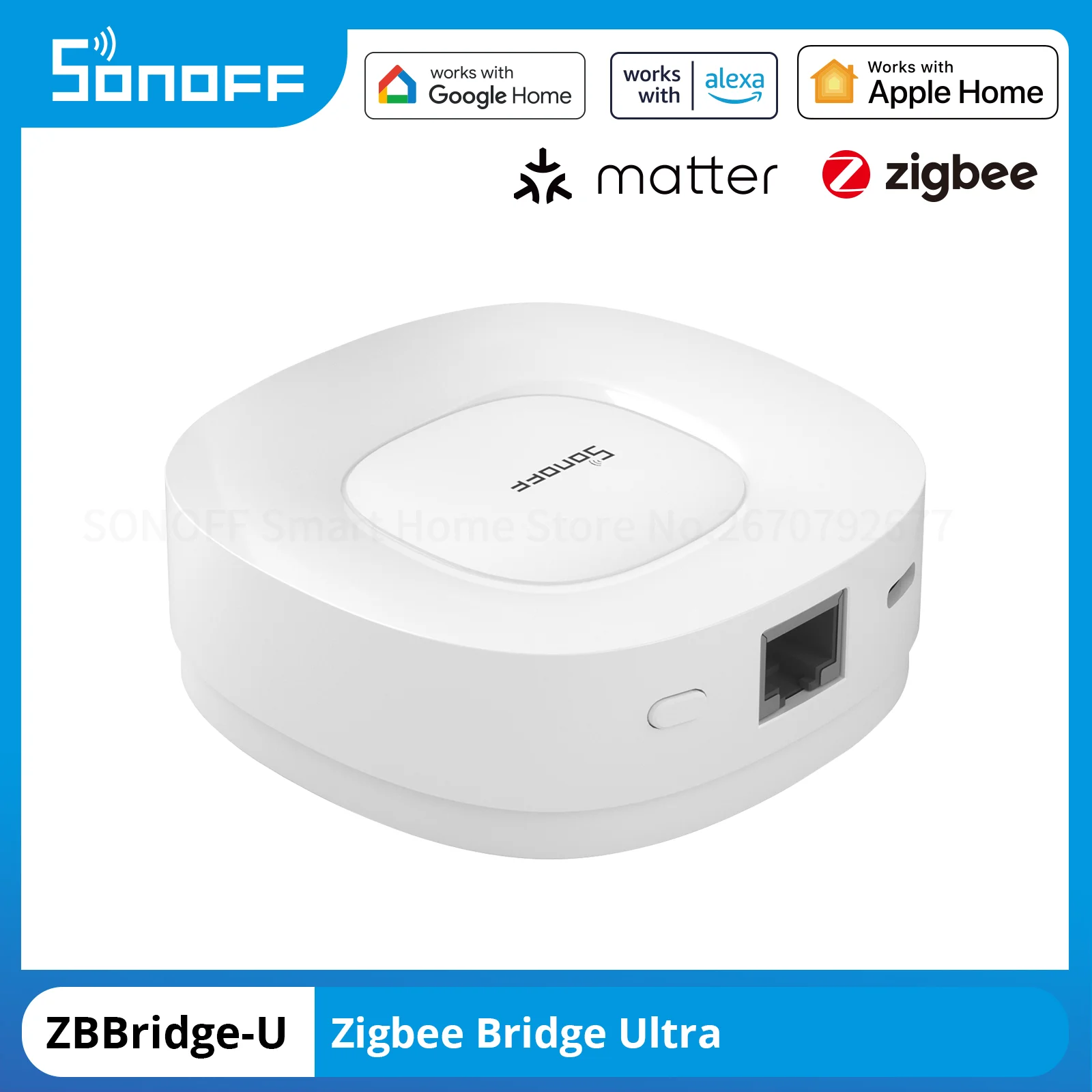 

SONOFF ZBBridge-U Zigbee 3.0 Matter Bridge Ultra Smart Home Security Scene Gateway eWeLink Works with Alexa Google Apple Home