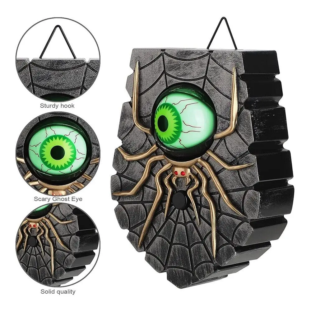 Creative Decorative Halloween Spider Doorbell Luminous Electric One Eyed Spider Doorbell Plastic Glowing Doorbell Ghost House