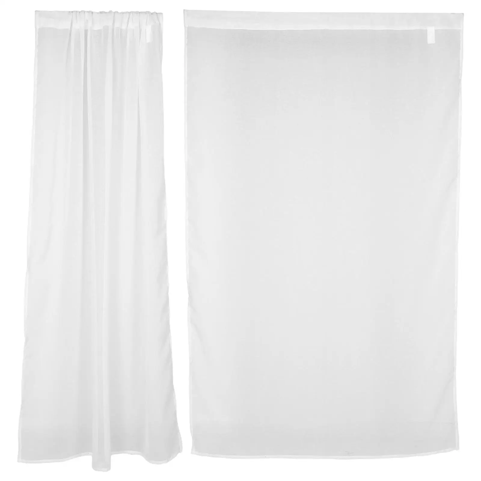 

2Pcs White Window Drapes Curtains Soft Light Filtering Privacy Wedding Fabric Backdrop Home Decor Wedding Party Backdrop