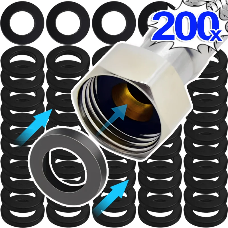 30/150 stücke Verdickte Gummi Flache Unterlegscheiben Wasserhahn Dichtungen Ventil Auslaufsicher Gewinde Rohr Dichtung Ringe Sanitär Armaturen