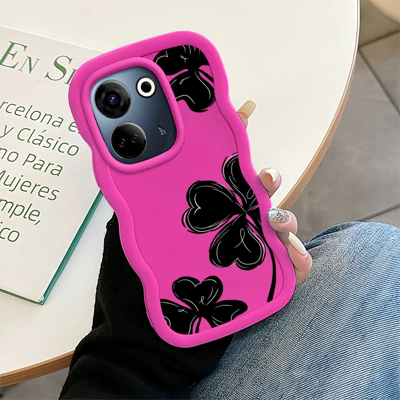 محظوظ CloverWave جراب هاتف ل VIVO V25 V27 V27e V29 V29e V30 V30e Y03 Y17 Y17S Y22s Y28 Y29 Y36 Y39 Y400 Y78 غطاء ناعم