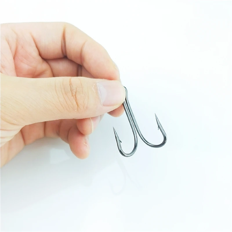 20pcs with Box Long Shank Double Hook Weedless Fishing hook Fly Tying Duple Hook for Jig Bass Fish fishing tackle image 3