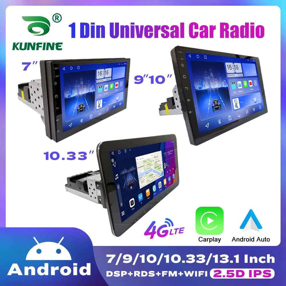 

1Din Android Car Radio 7/9/10/10.33 Inch Automotive Multimedia GPS Navigation Carplay Android Auto DVD Player Audio Stereo DSP