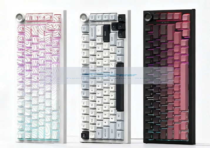 

K81 high-value knob customized three-mode mechanical keyboard side engraving wireless bluetooth office game e-sports special