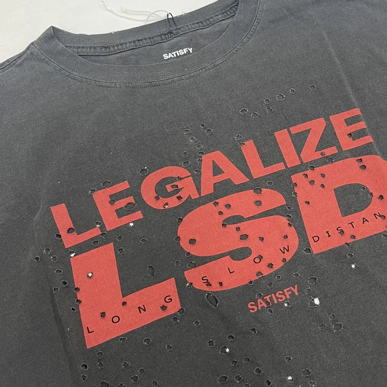 Satisfy MothTech Series Laser Cutting Breathable Function Heavy Washing Short Sleeve Running Tee