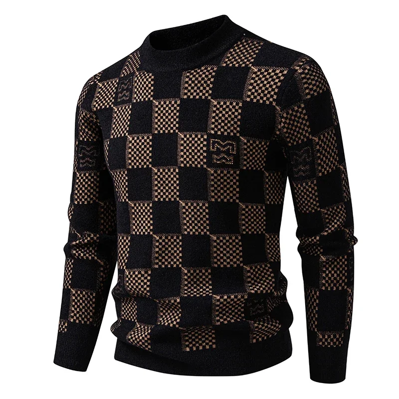 

New High Quality Men's Thick Warm Fashion Long Sleeved Casual Pullover Knitted Sweater Men
