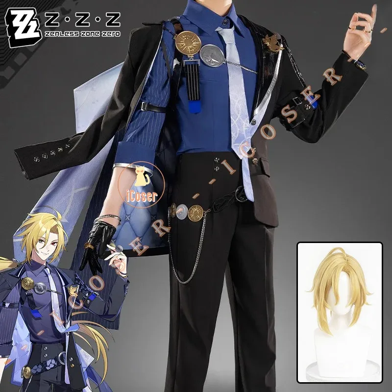 25COSZenless Zone Zero Hugo Cosplay disfraz peluca sombrero máscara pendientes Mockingbird nuevo Eridu Hugo Vlad Ravenlock Halloween para mujeres