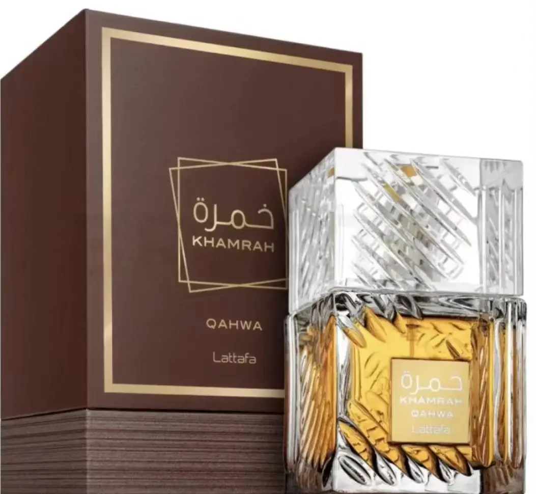 Lattafa Khamrah EDP 3.4oz - عطر فانيليا دافئ حار كهرماني للجنسين، هدية عطلة فاخرة تدوم طويلاً