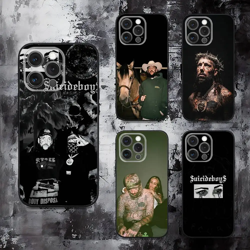 

S-Suicideboys G59 Phone Case For iPhone 16,15,14,13,12,11,Pro,Max,Plus,X,XS,SE,E,Mini,Soft Silicone Black Case