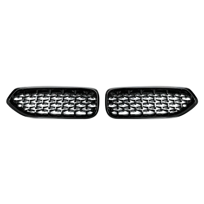 

2PCS Parts Accessories For BMW Z4 G29 2019-2022 Car Diamond Grills Front Kidney Grill Chrome Mesh Grille Car Accessories