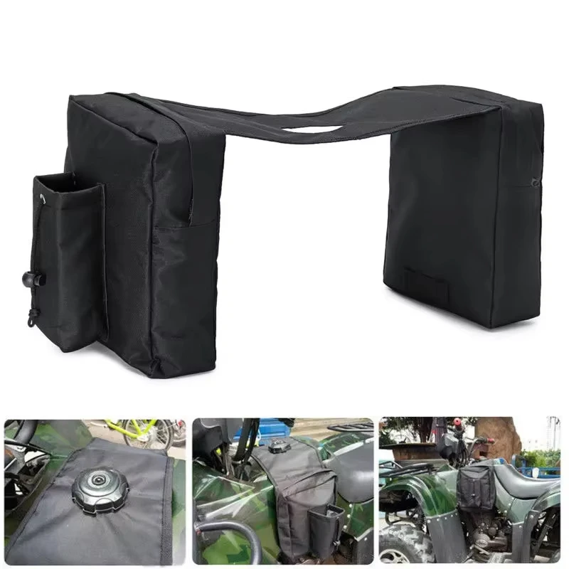 Tas Tangki ATV Tas Sadel Tempat Cangkir Tangki Bahan Bakar Seluler 600D Kain Oxford untuk Sepeda Motor Trail Polaris Ski-doo, Paket Gantung Mobil Salju