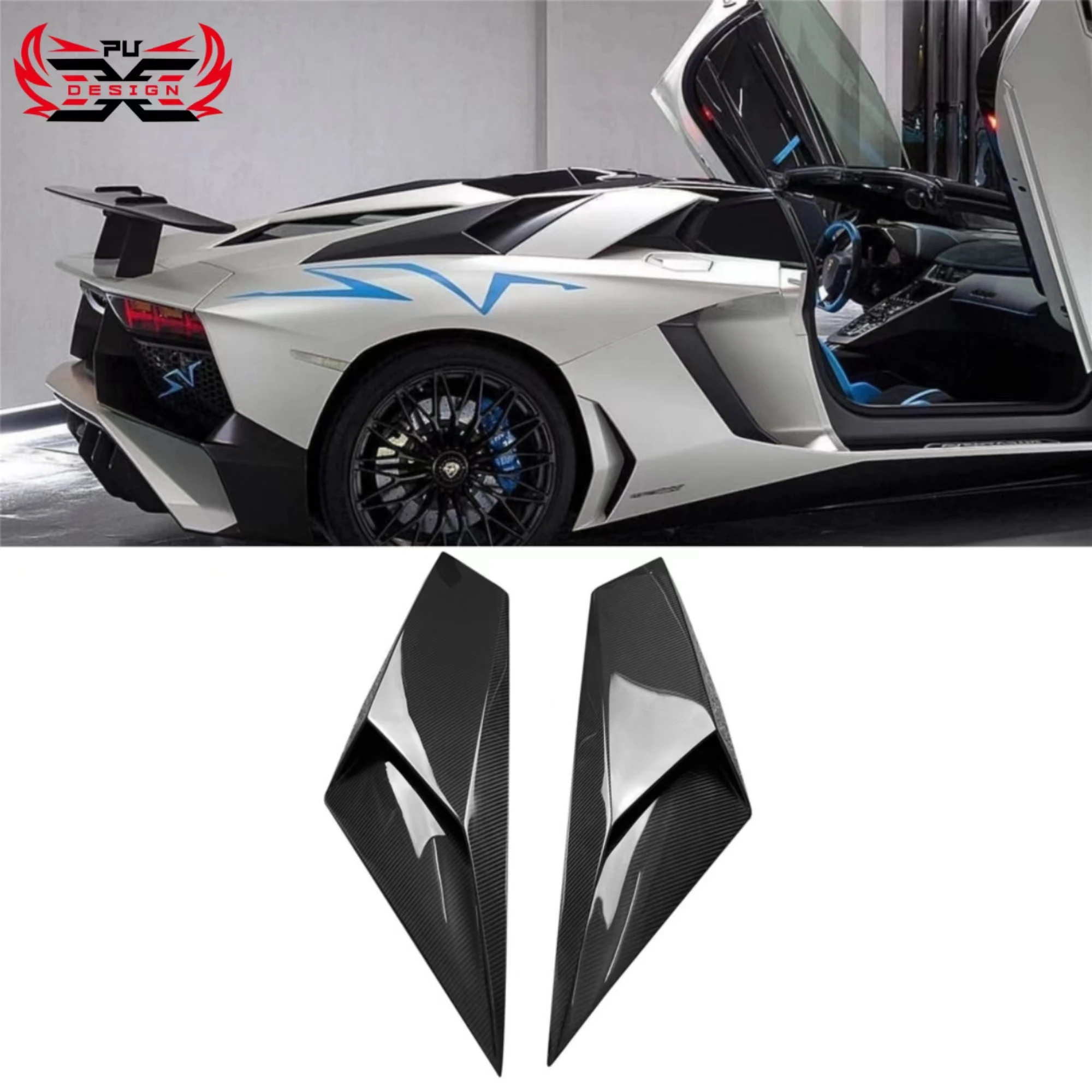 Dry Carbon Fiber Side Vent Air Duct Replacements Side Window Car Accessories For Lamborghini Aventador Coupe LP700 LP720