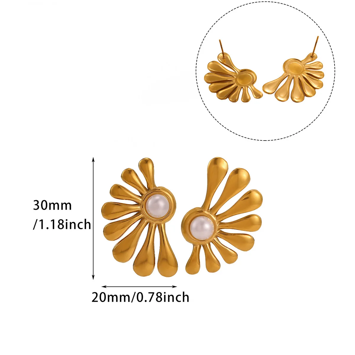 Delicate Cubic Zirconia Clip Earrings For Women Minimalist Stainless Steel Geometry Circle Piercing Ear Fashion Jewelry Gift
